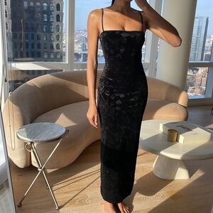 Black velvet dress